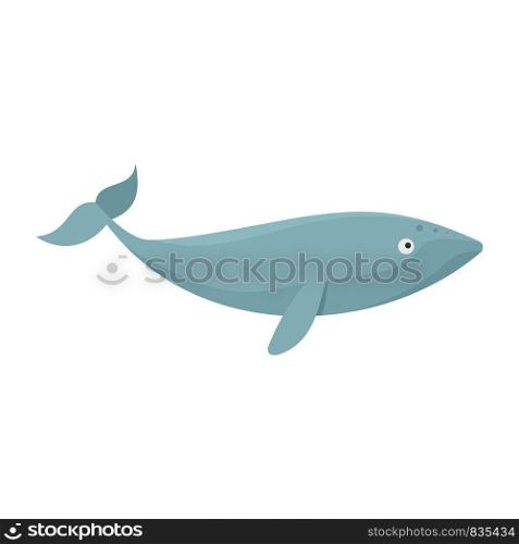 Finback whale icon. Flat illustration of finback whale vector icon for web isolated on white. Finback whale icon, flat style