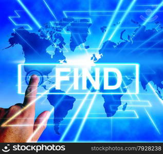 Find Map Displaying Internet or Online Discover or Hunt