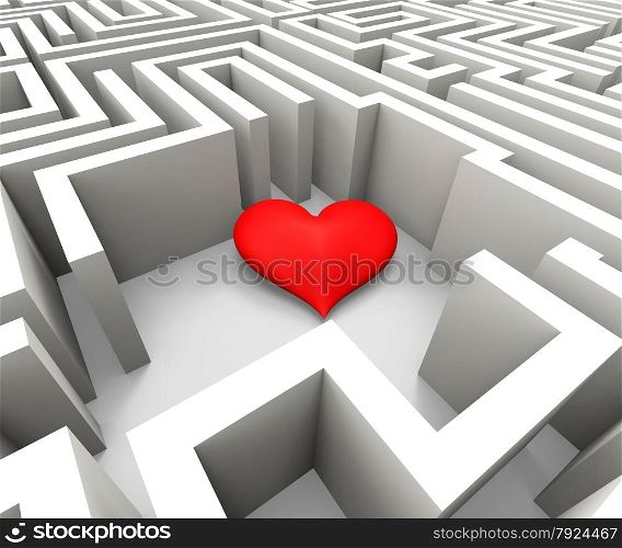 Finding Love And Romance Shows Heart In Maze