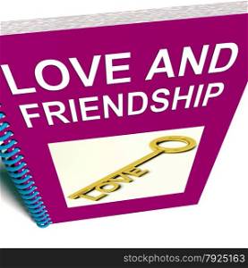 Finding Love Book Shows Relationship Advice. Love and Friendship Book Representing Keys and Advice for Friends