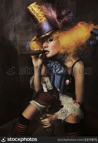 Fine art photo of a bad clown