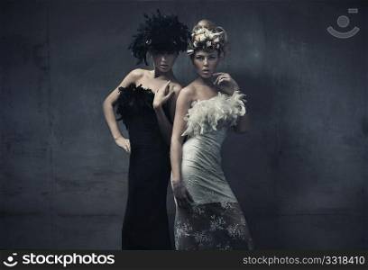 Fine art photo of a two fashion ladies
