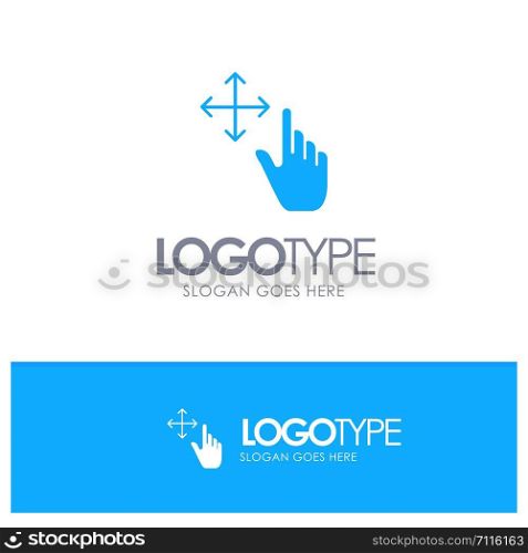Finger, Gesture, Hold Blue Solid Logo with place for tagline