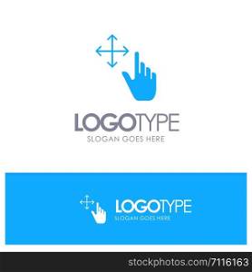 Finger, Gesture, Hold Blue Solid Logo with place for tagline