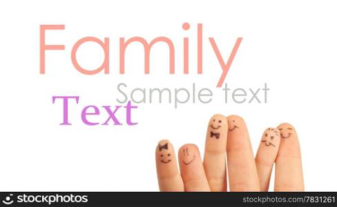 Fingers Smile, with a space for Your text, isolated on white background