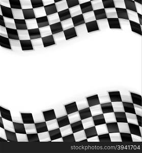 Finish wavy flag design. Black and white squares. Finish wavy flag design. Black and white abstract squares