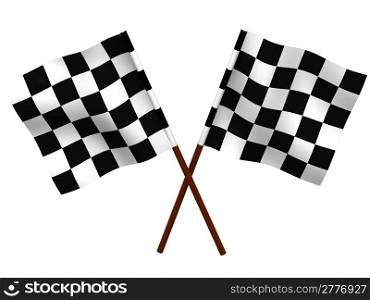 Finishing checkered flag. 3d