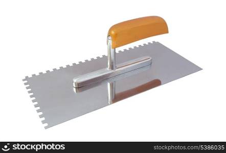 Finishing trowel with wooden handle isolated on white