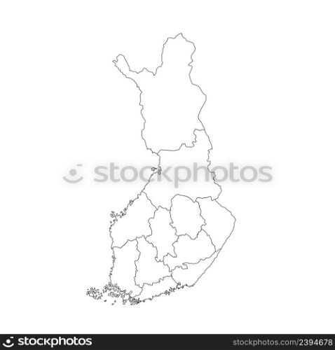 Finland outline map isolated on a white background. Stock vector. Finland outline map isolated on a white background.