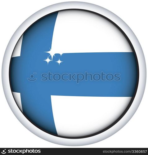 Finnish sphere flag button, isolated vector on white