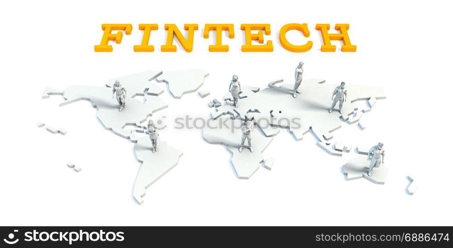 Fintech Concept with a Global Business Team. Fintech Concept with Business Team