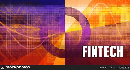 Fintech Focus Concept on a Futuristic Abstract Background. Fintech