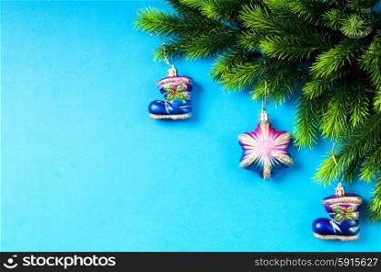 Fir tree and christmas decoration