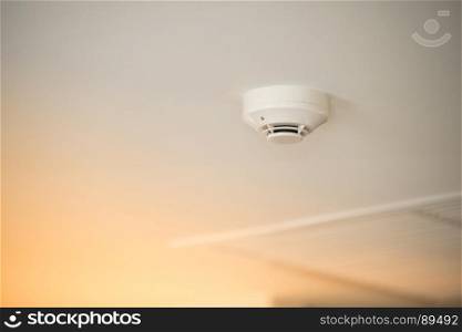 fire alarm of fire detector on a ceiling