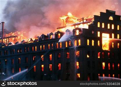 Fire at a factory, Baltimore, Maryland, USA