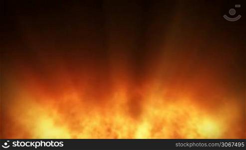 Fire background with light rays (seamless loop)