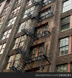Fire escape on a building, Chicago, Cook County, Illinois, USA