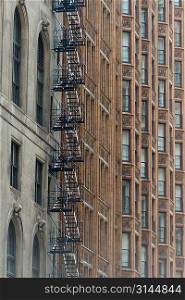 Fire escape on a building, Chicago, Cook County, Illinois, USA