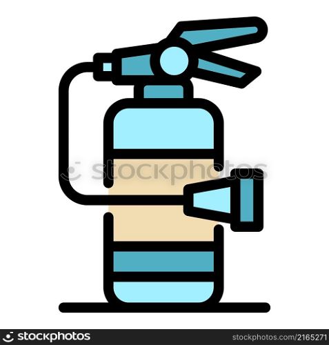Fire extinguisher icon. Outline fire extinguisher vector icon color flat isolated. Fire extinguisher icon color outline vector