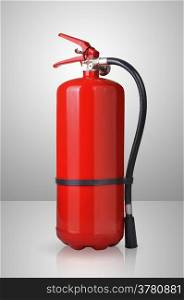 fire extinguisher on gray background