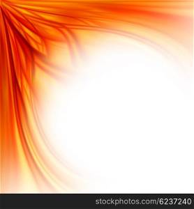 Fire floral red border background isolated on white