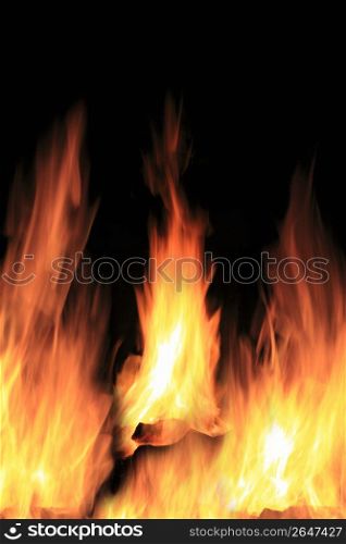 Fire in iron basket