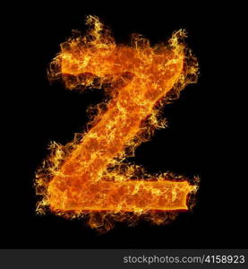 Fire letter Z on a black background