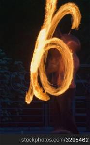 fire-show, man in action with fire