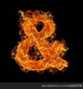 Fire sign AND on a black background