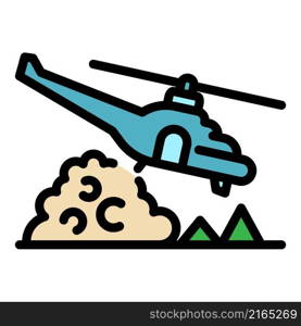 Firefighter helicopter icon. Outline firefighter helicopter vector icon color flat isolated. Firefighter helicopter icon color outline vector