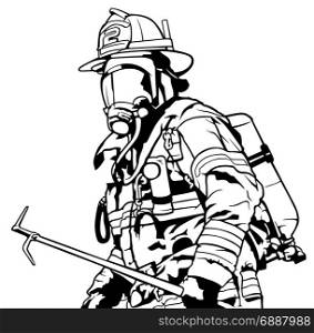 Firefighter with Mask