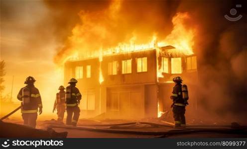 firefighters put out a burning house generative ai.