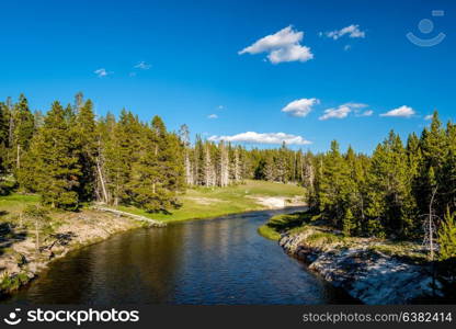 Firehole River in Yellowstone National Park, Wyoming, USA