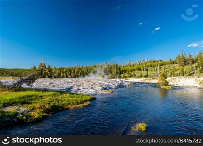 Firehole River in Yellowstone National Park, Wyoming, USA