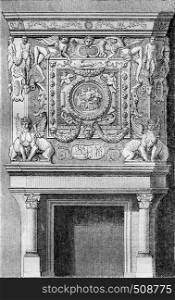 Fireplace to the King's apartment in the Chateau of Fontainebleau