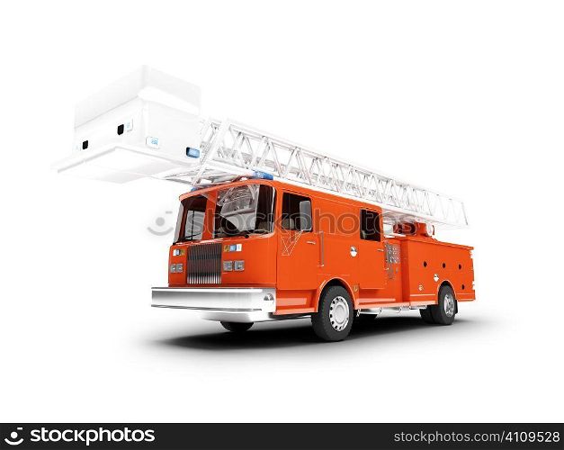 firetruck on white background