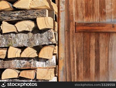 firewood near door
