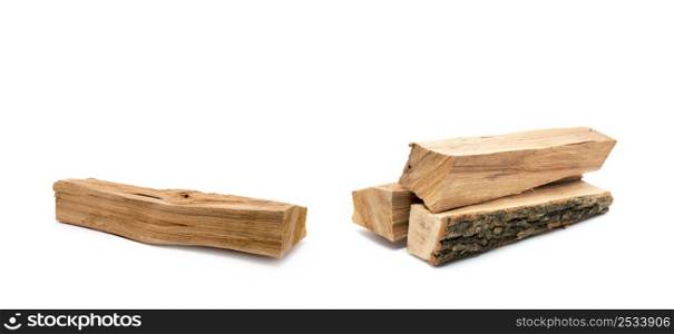 firewood on a white background