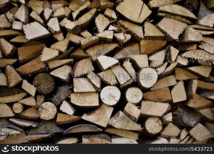 Firewoods after the sawing wood