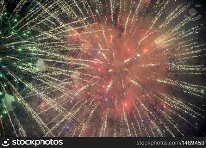 Fireworks at Rapallo (Genoa, Liguria, Italy), in the Riviera Ligure