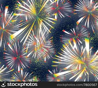 fireworks. big bright explosive fire works in the night sky