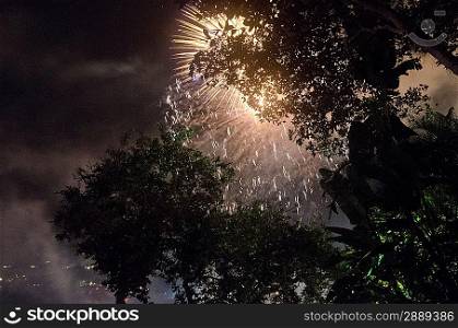 Fireworks display at night, Sayulita, Nayarit, Mexico