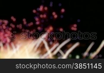 Fireworks display, blurry holiday background