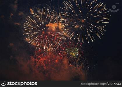 Fireworks exploading in the skies