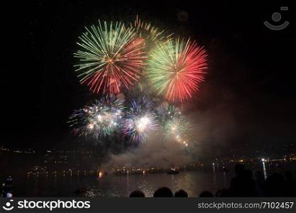 fireworks in Ischia on the feast of St. Anne on 26 July