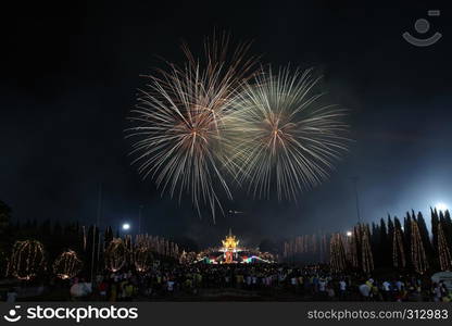 fireworks in new year holiday anniversary