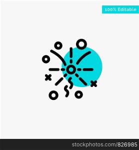 Fireworks, Light, Celebration turquoise highlight circle point Vector icon