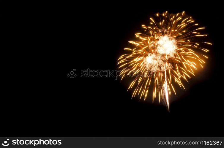 Fireworks night on black background / fireworks celebration concept