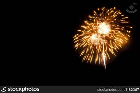 Fireworks night on black background / fireworks celebration concept