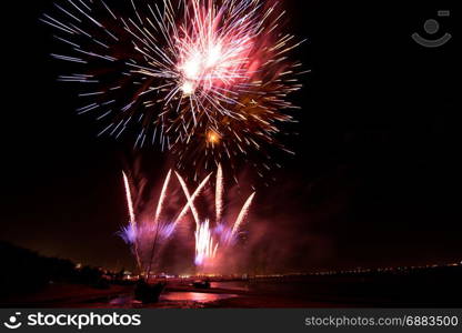 Fireworks of St Paio of Torreira a celebration that happens every year on september at Torreira - Aveiro, Portugal.